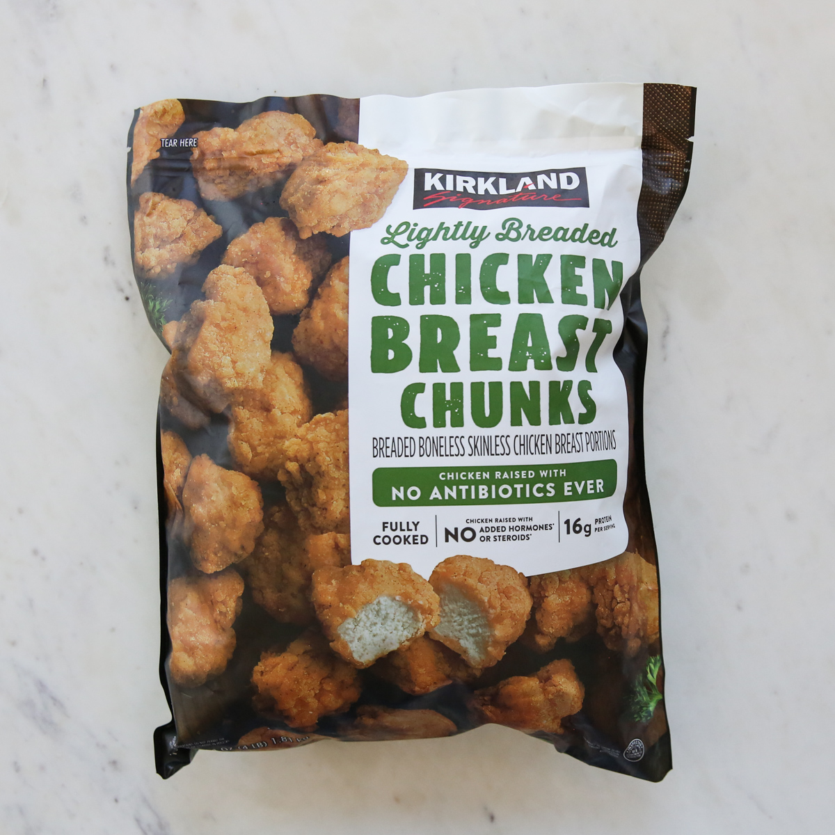 bag of frozen chicken breast chunks