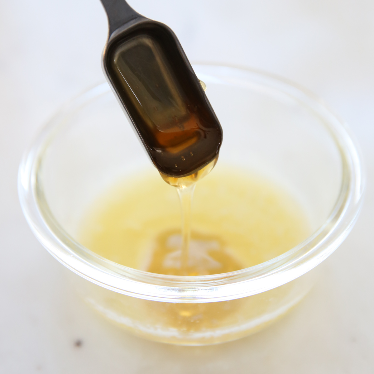 melted butter with honey drizzling in