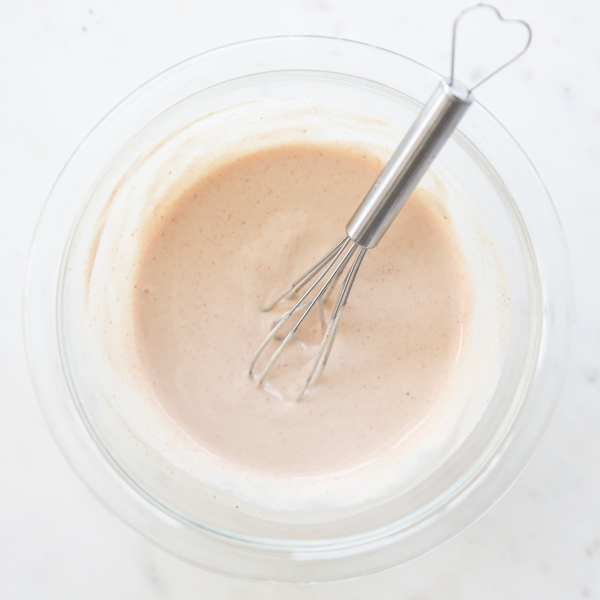 fry sauce in a glass bowl whisked up smooth