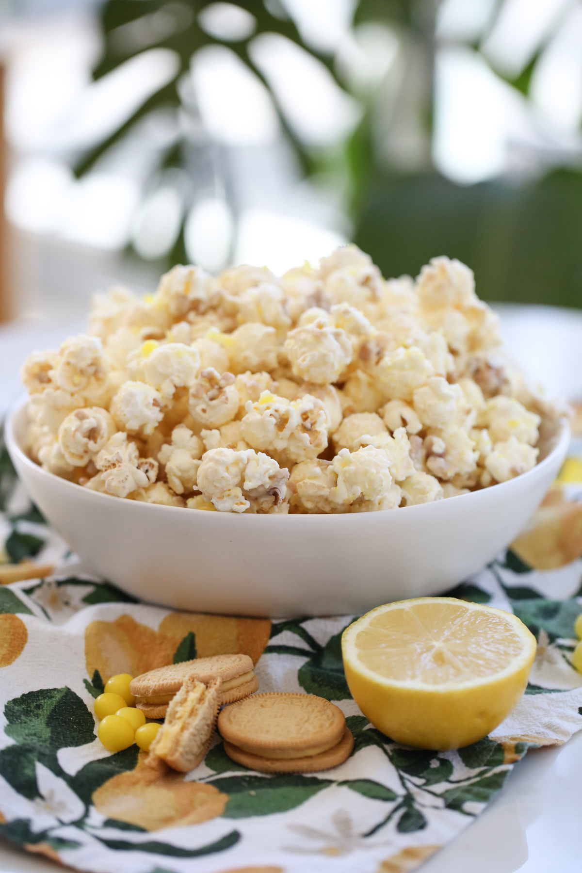 lemon popcorn in a bowl