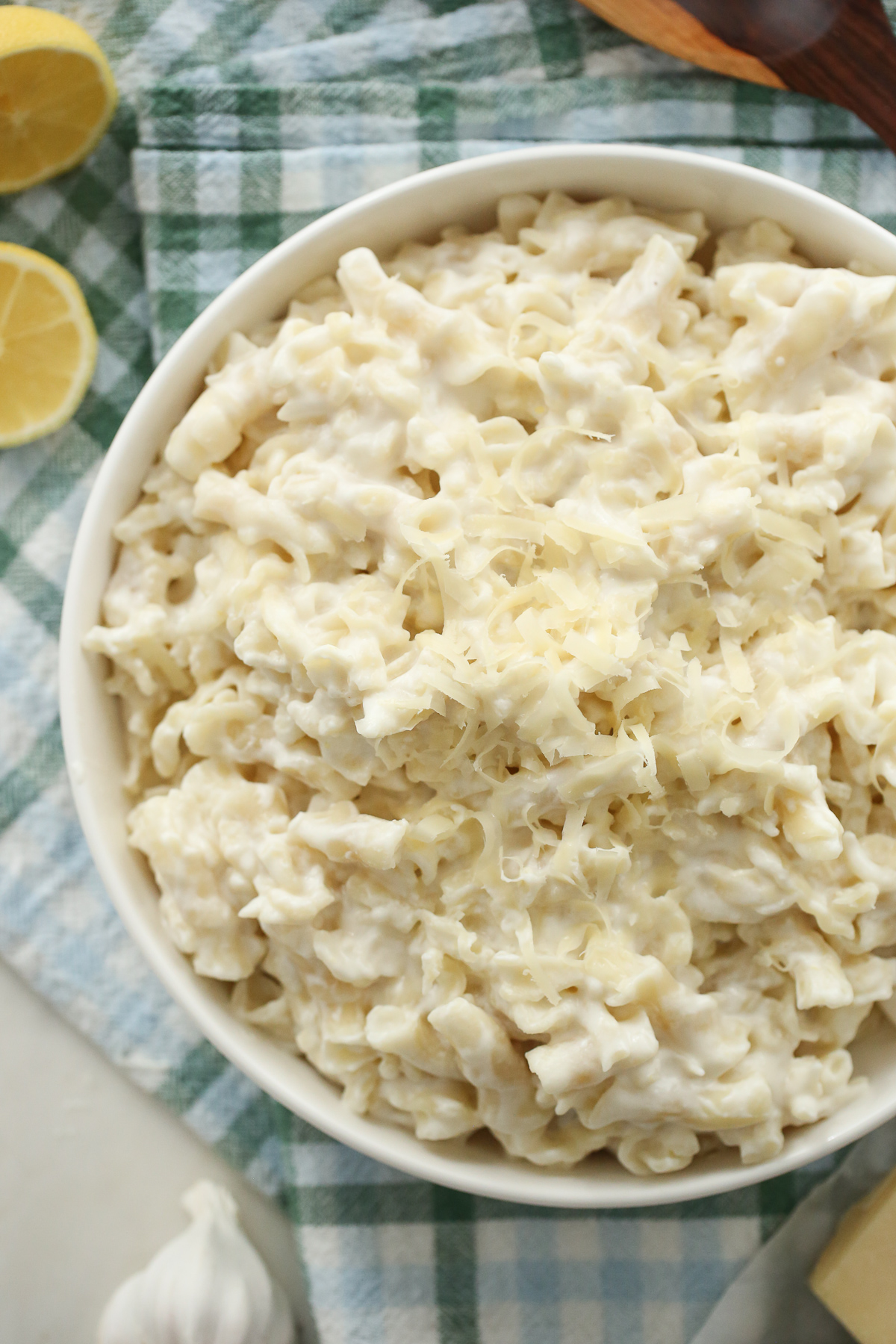 Our best bites lemon ricotta pasta in a serving bowl