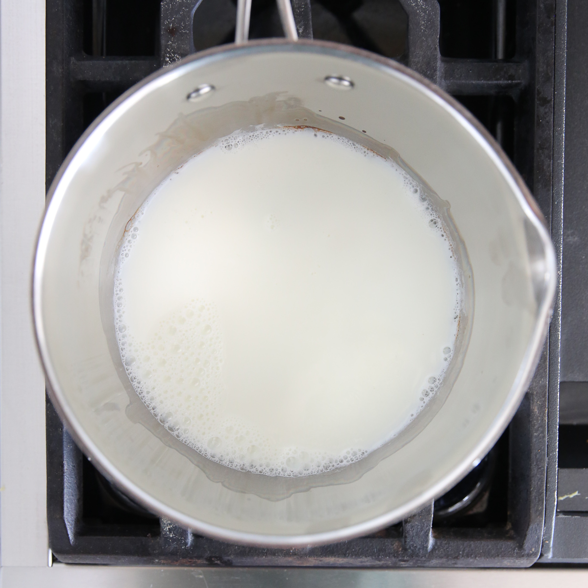 milk in a sauce pan