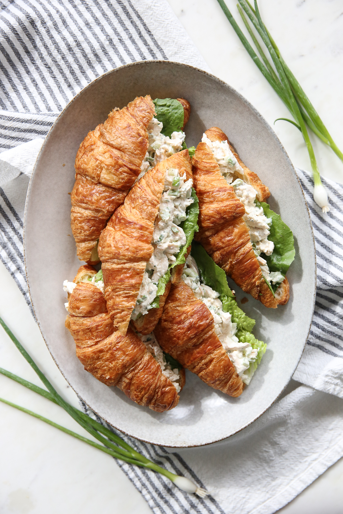 chicken salad on croissants