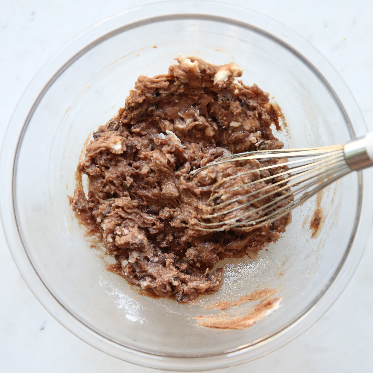 melting butter and chocolate in a glass bowl