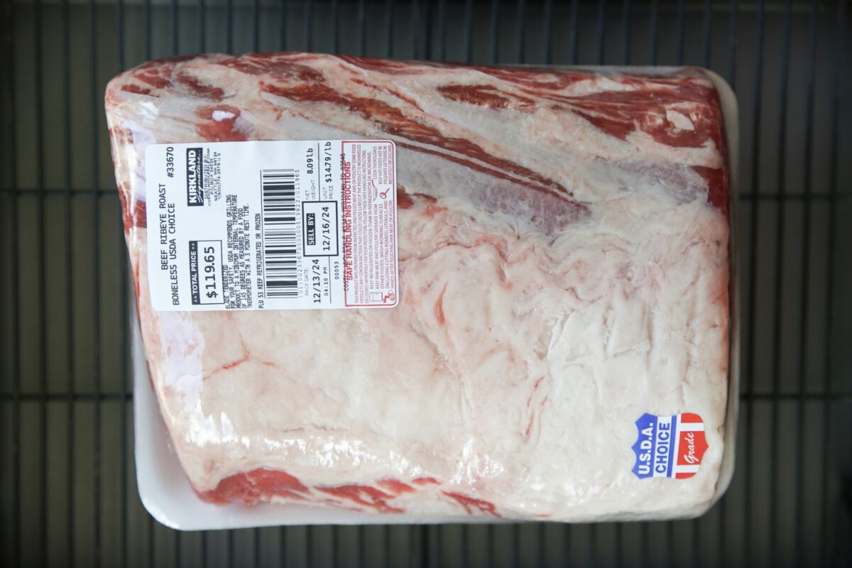 rib roast wrapped in plastic
