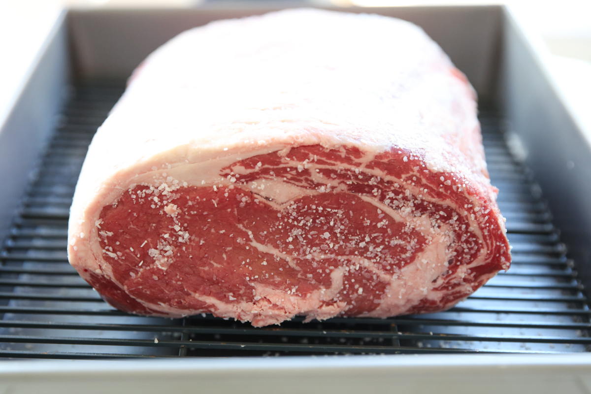 rib roast on an oven rack