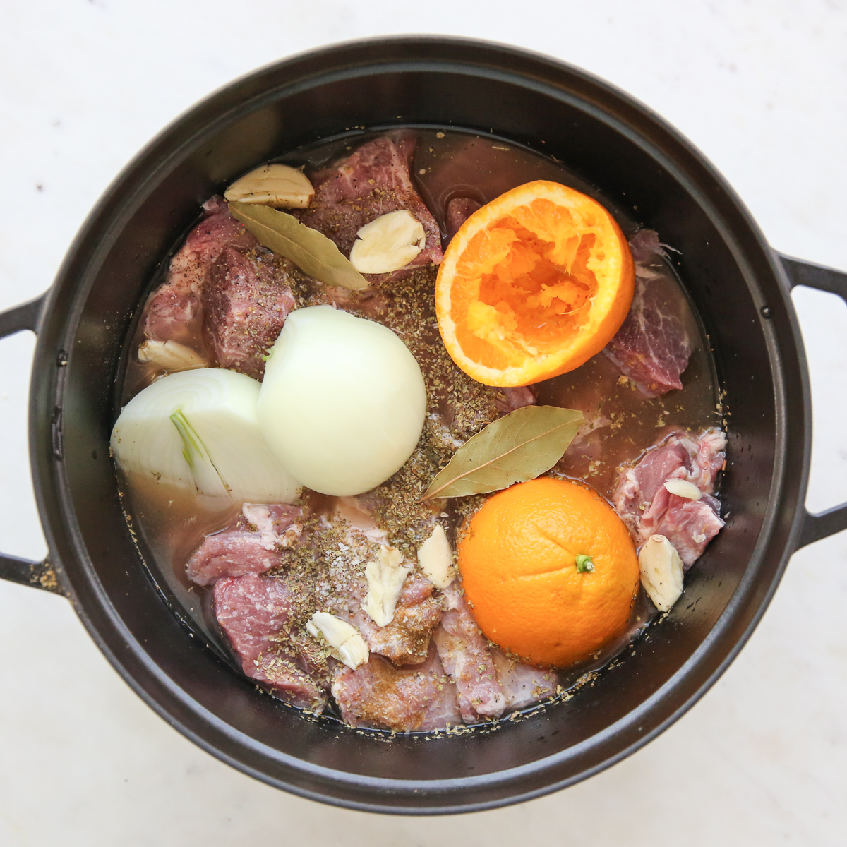 pork carnitas with seasonings pre-cooking