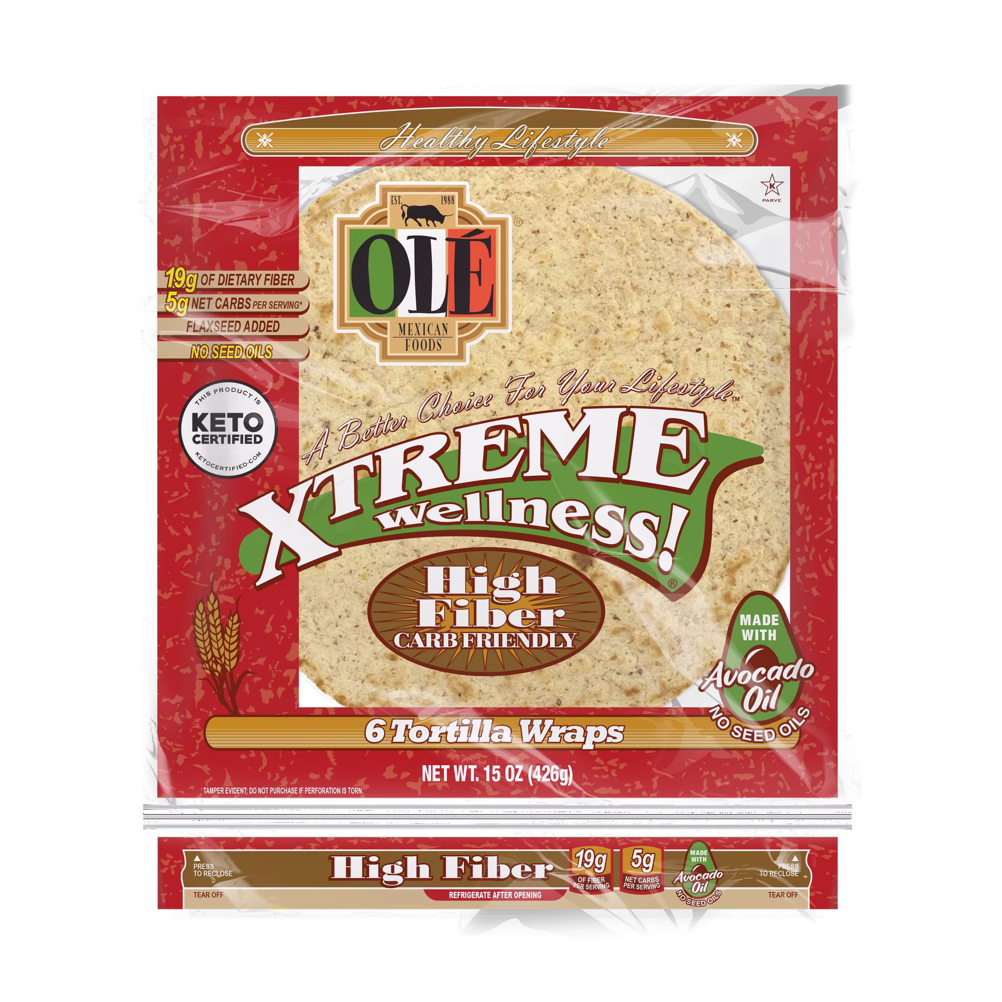 packaging for low carb tortillas, xtreme wellness brand