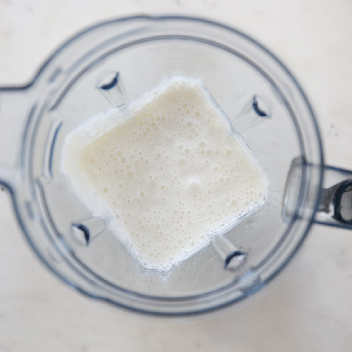blended cottage cheese in a blender